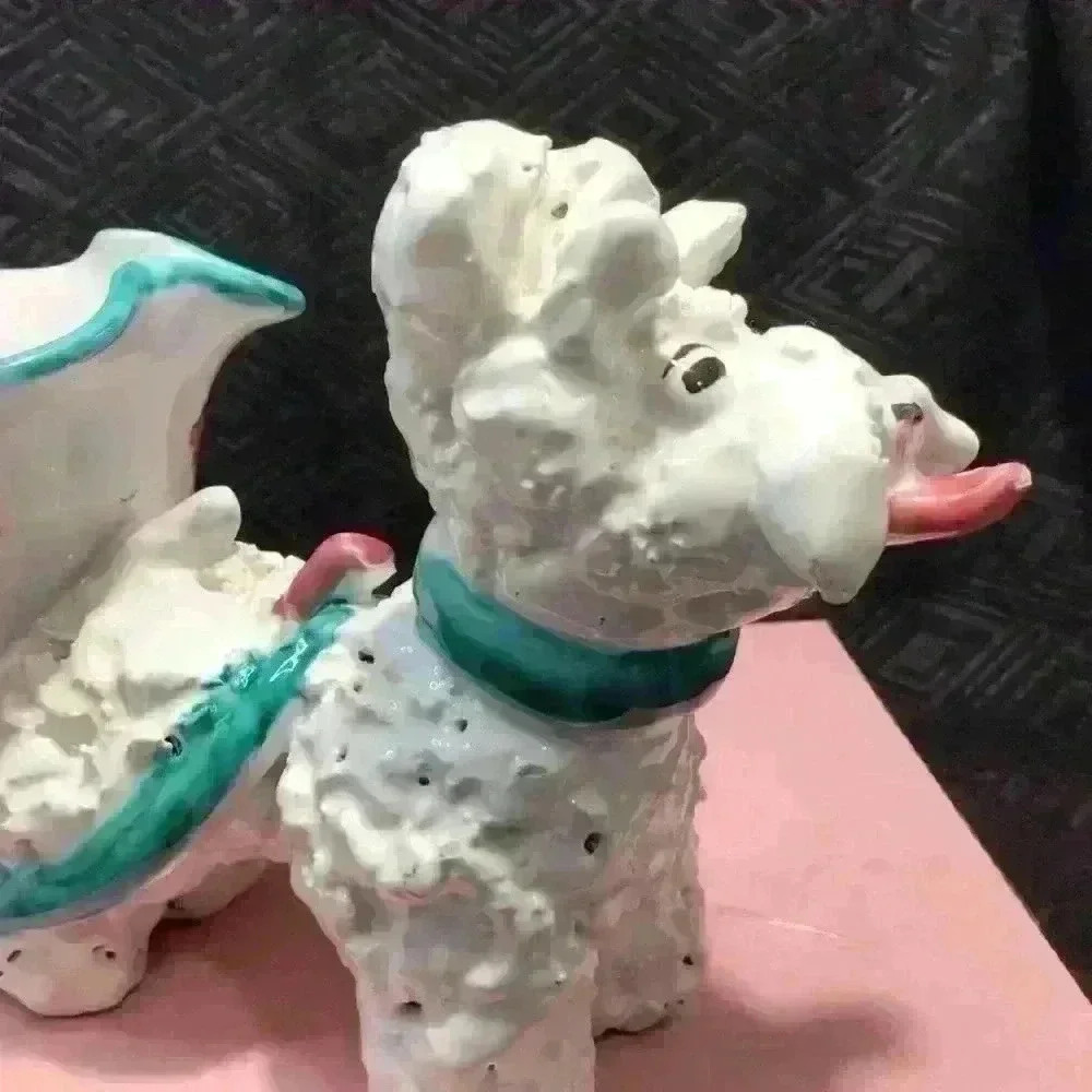 MCM Vintage Poodle Cart Planter Ceramic Made In Italy - Picture 7 of 15